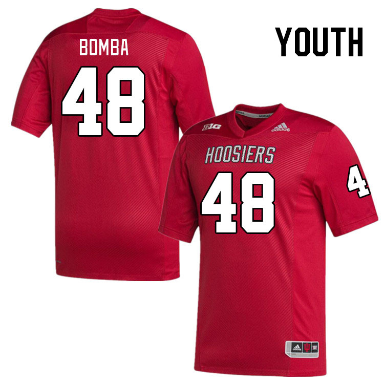 Youth #48 James Bomba Indiana Hoosiers College Football Jerseys Stitched-Red